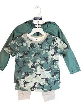 Tommy Bahama Kids Green Dino Print Tee & Jacket Set